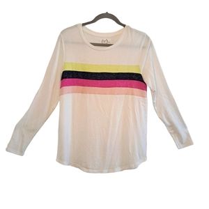 Maurices Soft White Striped Lightweight Sweater Size Medium